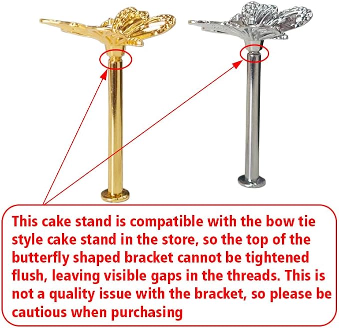 3 Sets 3-Tier Cupcake Stand Hardware Fittings, Zinc Alloy Cake Plate Stands Handle Fittings, Metal Cake Stand Holder Fruit Plate Stand Fitting Hardware Rod, Tiered Tray Hardware Kits (A)