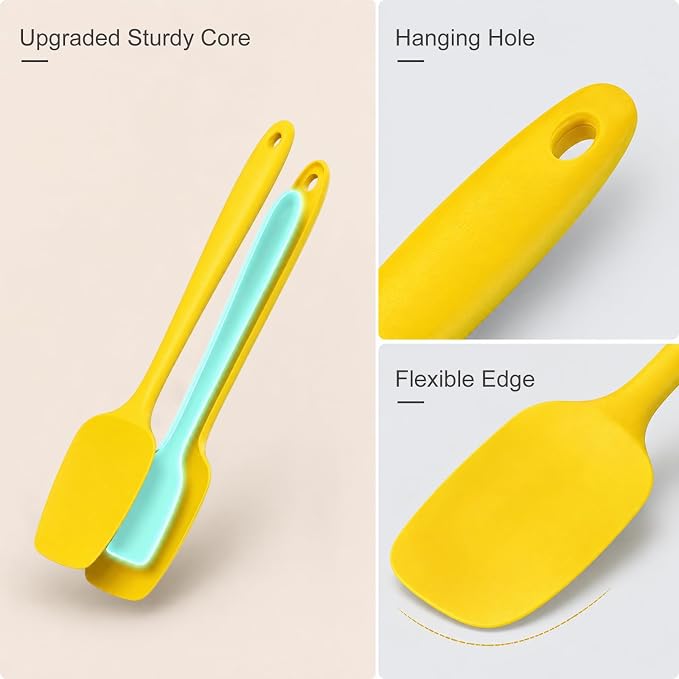 6-Piece Premium Silicone Spatula Set - Heat Resistant, Dishwasher Safe Turner, Nonstick Silicone Spatulas for Kitchen Use, Cooking