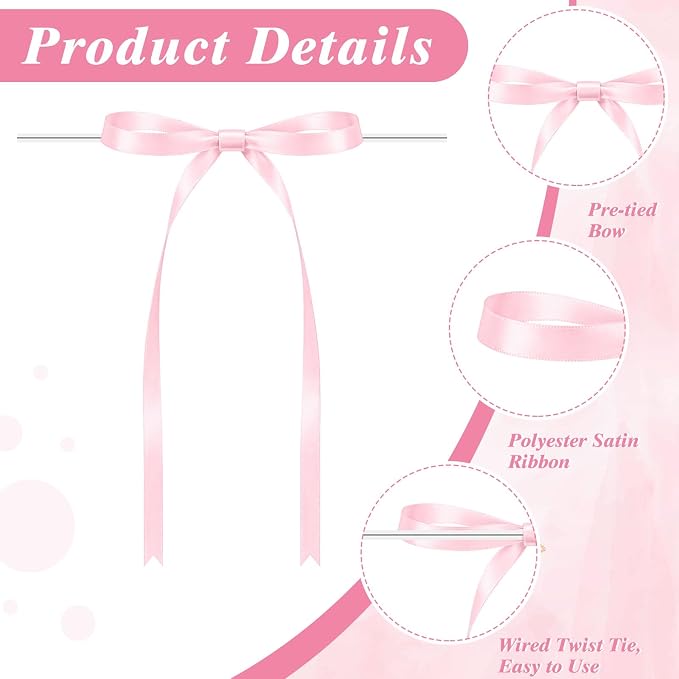 Bow Cake Toppers 18 PCS Pink Ribbon Bows for Cake with 1 PCS Happy Birthday Cakes Topper Coquette Themed Bow Birthday Decorations for Wedding, Bridal Shower, Baby Shower, Bachelorette