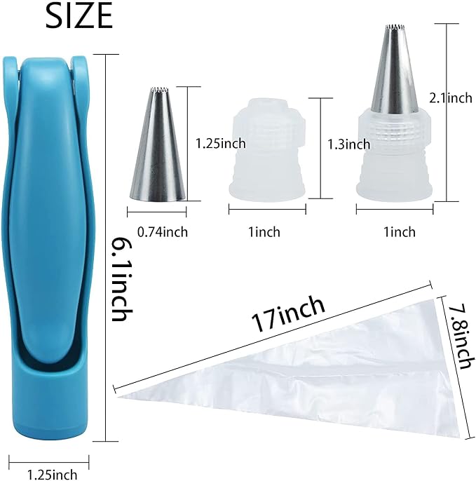 Pastry DIY Cake Decorating Pen, Hsxxf Icing Piping Tool Kit With 4 Different-Shaped Nibs, 4 Nozzles Decorative Bag, 2 Coupler for Party Cake DIY