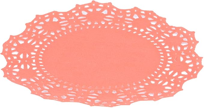 Restaurantware-Pastry Tek 4 x 4 Inch Lace Doilies, 4,000 Decorative Tableware Placemats - Disposable, Round, Red Paper Table Doilies, for Birthdays, Or Weddings, Table Decor