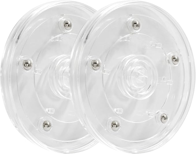 2 Pack 4 inch Lazy Susan Turntable - Acrylic Ball Bearing Rotating Tray for Cake, Spice Rack - Perfect for Kitchen Pantry with 360˚Rotation