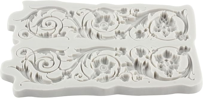Baroque Style Curlicues Scroll Lace Fondant Silicone Mold Filigree Mold For Sugar Cake Decorating Cupcake Topper Gum Paste Polymer Clay