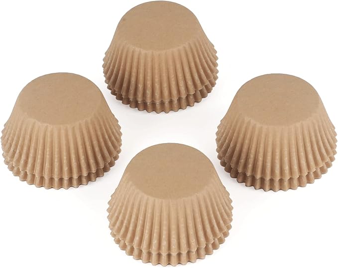 Caperci 500 Count Mini Cupcake Liners Natural Muffin Liners Greaseproof No Smell Small Cupcake Wrappers Baking Cups