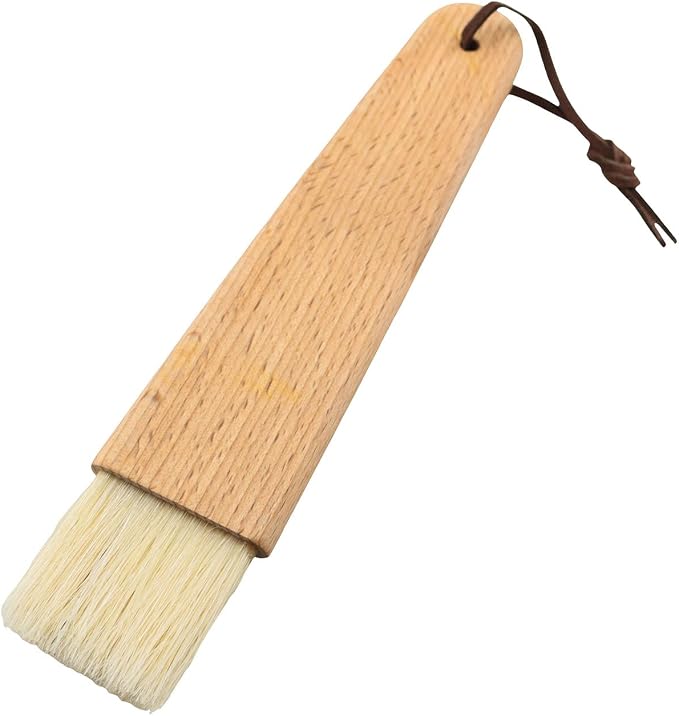 TAODAN 2PCS Wooden Handled Natural Bristle Pastry Brush Barbecue Brush Suitable for Grilling Baking Kitchen Cooking