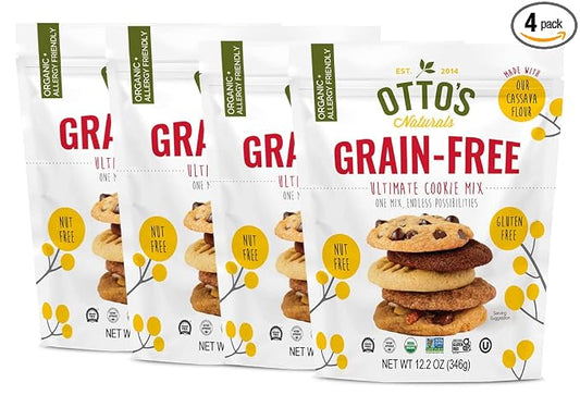 Otto’s Naturals Grain-Free Ultimate Cookie Mix, Made with Organic Cassava Flour, Gluten-Free All-Purpose Cookie Mix, Non-GMO Verified, 12.2 Oz Bag (Pack of 4)
