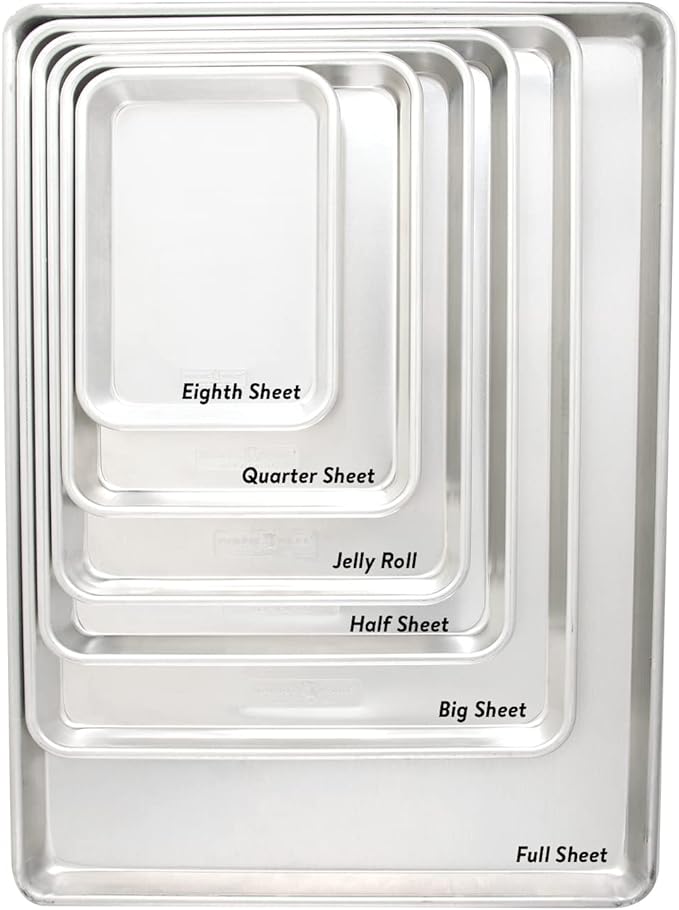 Nordic Ware Naturals Extra Large, 21 x 15 inch Baking Set - USA Made Aluminum Commercial Quality Pan for Baking or Roasting, Encapsulated Galvanized Steel Rim Prevents Warping, 2pk Big Sheet