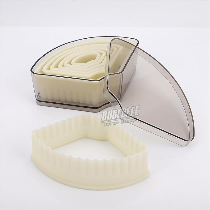Multi-Shape Nylon Cookie Molds Round Square Star Plastic Geometry Biscuit Cutter Dough Mousse Bread Slicer DIY Bakery Utensils (Fluted Fan)