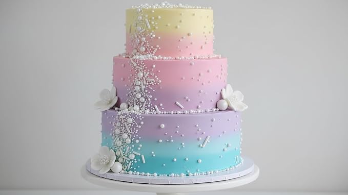 Edible Pearl Sprinkles for Cake Decorating – 26 Colors Mixed Size Sugar Pearls for Cakes, Cupcakes, Cookies, Donuts & Ice Cream | Gluten Free, Food Grade Wedding Valentin's Day And other festival cakes are used for deconration | By Zali(Pearl White)