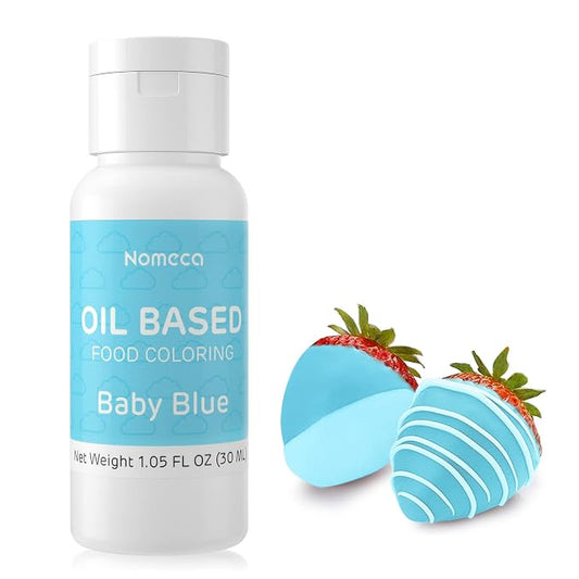 Oil Based Food Coloring for Chocolate - 30 Milliliters Upgraded Light Blue Oil Food Color for Baking Cake Decorating, Edible Food Dye for Candy Melts Cookies Easter Egg Icing Fondant Meringues
