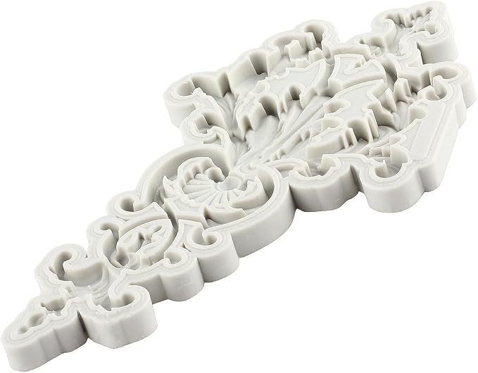 Baroque Fondant Molds Curlicues Scroll Lace Silicone Mold Relief Flower Mold 3D Sculpted For Sugar Cake Decorating Cupcake Topper Candy Chocolate Gum Paste Polymer Clay