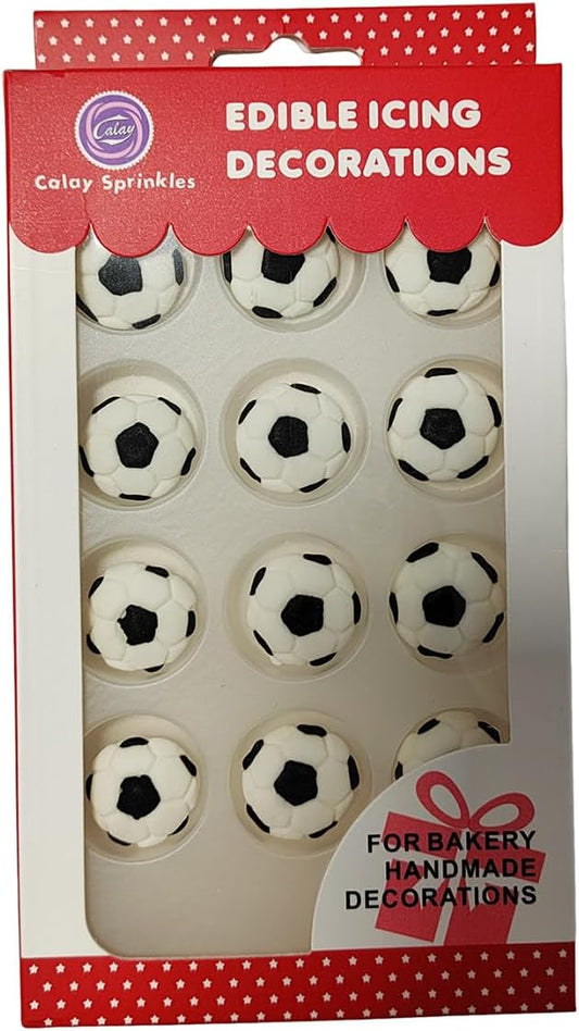 Edible Football Cake Decorations, Edible Soccer Cupcake Toppers, DIY Cake Toppers Icing Frosting Cookie Decorating Birthday Halloween Christmas Supplies
