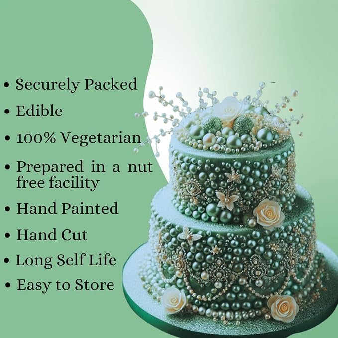 Confect Sprinkle- Love Disco Balls Green Shimmer Pearls - Edible Sprinkles for Cake and Cupcake Decoration – Vegan, Gluten-Free, Nut-Free, Soy-Free, Dairy-Free, Palm Oil-Free - 4.2 Oz
