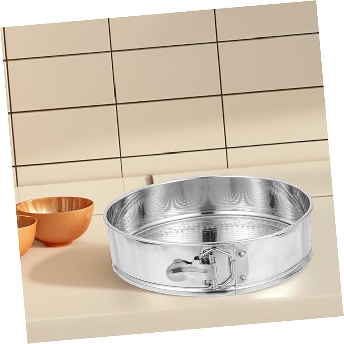 FOMIYES Stainless Steel Springform Cake Pan 9 Inch Locking Removable Bottom Leakproof Baking Mold for Cheesecake and Bread Baking Kitchen Bakeware