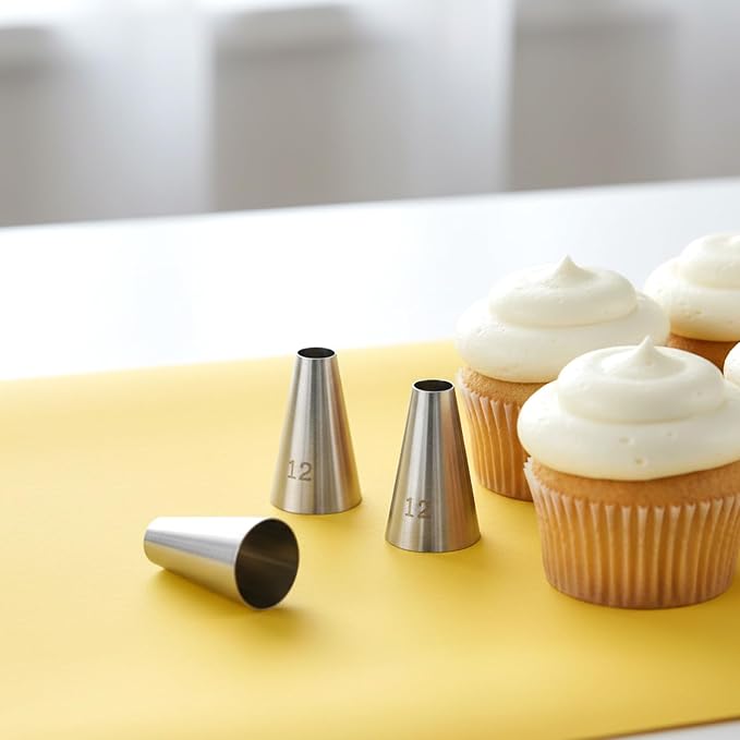 Piping Bags and Tips, 3 Pcs #12 Stainless Steel Icing Tips with 10 Bags Cupcake Piping Kit Frosting Bags and Tips for Macarons Cupcakes Cookie Pastrys Dough