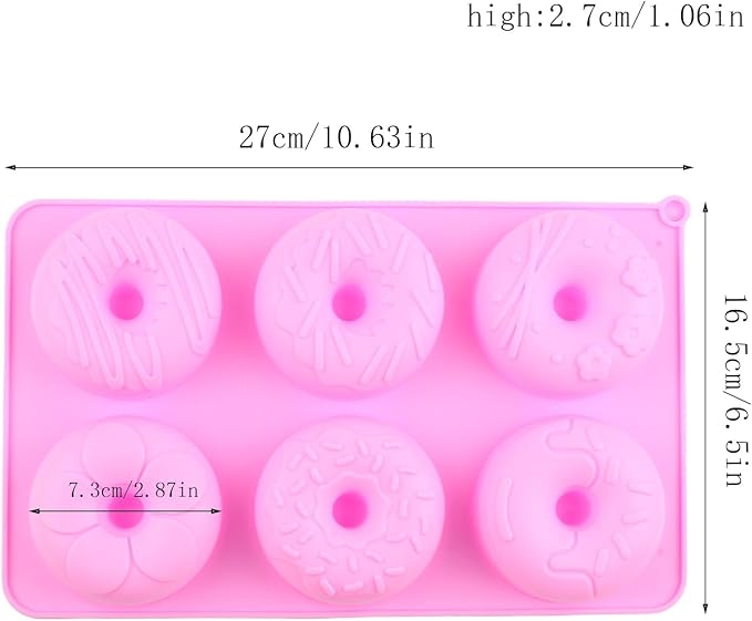Donut Silicone Chocolate Molds Pattern Doughnut Candy Mold | 6 Cavity For Candy Chocolate Cake Decoration