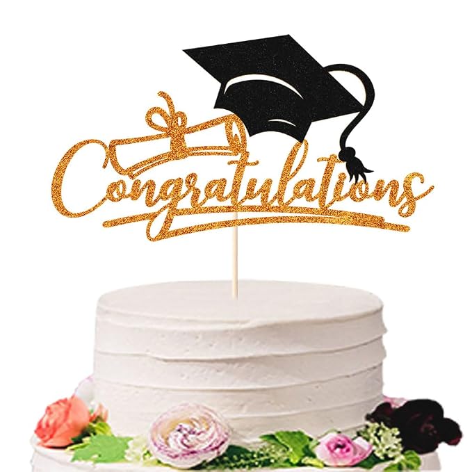 Congratulations 2026 Graduation Cake Topper,Congrats Grad Cake Decor - 2026 High School/College/Senior Graduation Party Decorations Supplies (Orange and black)
