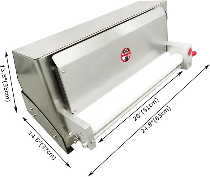 Electric Dough Roller Sheeter Dough Rolling Machine 4"-19" Pizza Dough Press Machine Single Roller Design for Pie Crusts, Pitas, Tortillas and Flat Breads 110V