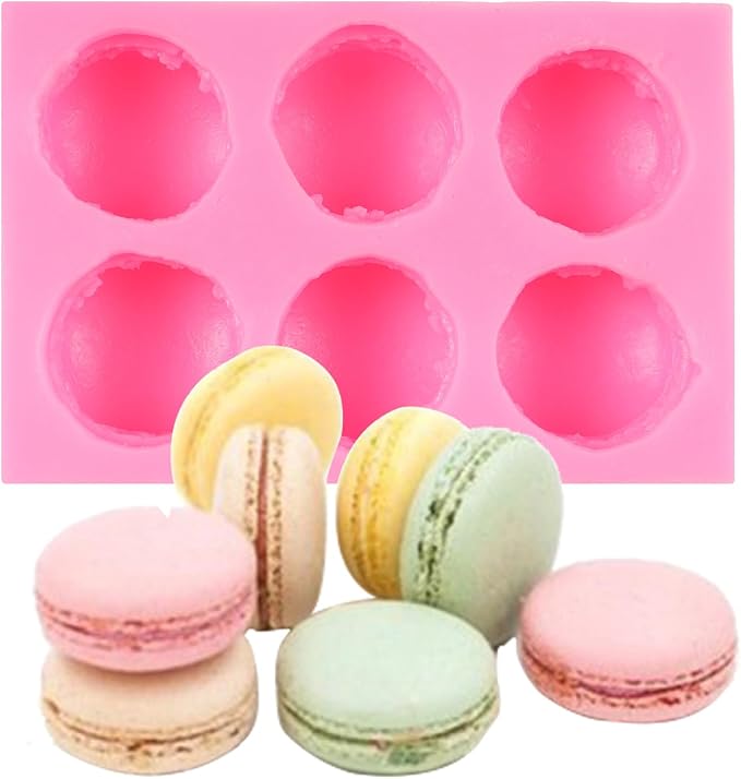 Mujiang 3D Macaroon Hamburger Silicone Fondant Molds Macaron Chocolate Mold For Sugar Cake Decorating Cupcake Topper Gum Paste Candy Polymer Clay Set Of 1