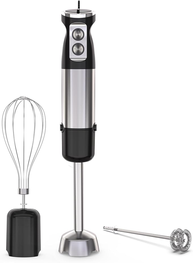 Immersion Blender Handheld,1000W hand blender stainless steel,Stick Blender,2-speed wired mixer, Includes Whisk, Frother, for Kitchen, Baby Food Blender,smoothies