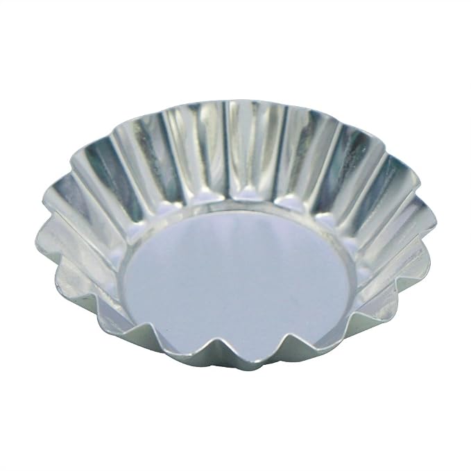 MYStar 3.15" (8 cm) Fluted Design Round Shape Non-stick Aluminum Tart Mold, Mini Pie Tin, Tartlet Pan, set of 20