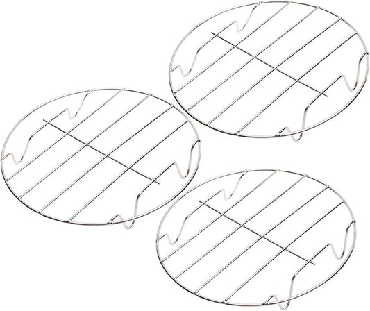 3Pcs 20cm / 7.87" Stainless Steel Round Steamer Racks, 8" Cooling Racks, Steaming Baking Rack for Pressure Cooker, Air Fryer, Canning