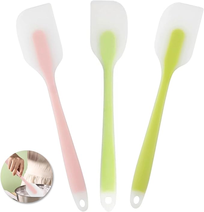 3 Pcs Silicone Spatula,8.2 Inch Heat-Resistant Spatula,Non-stick Rubber Spatulas, Baking Mixing Tool (Small)