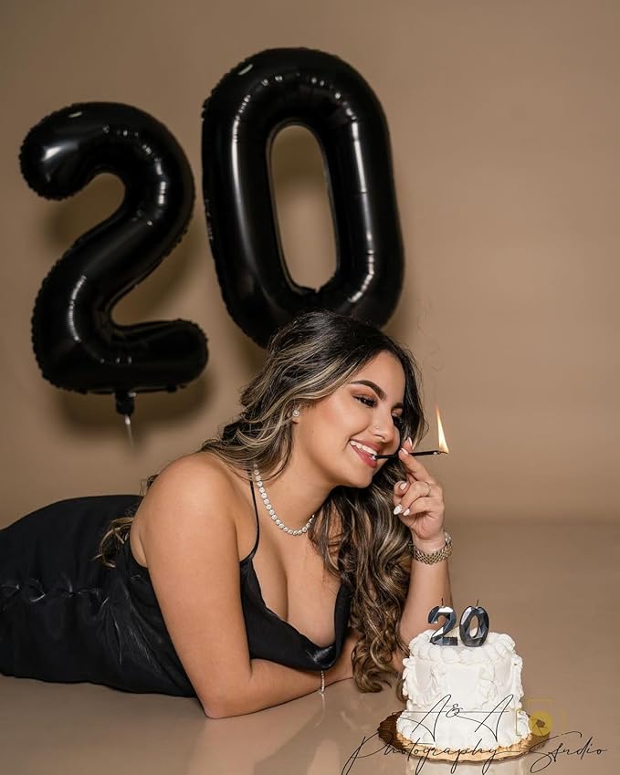 26 Numbers Balloon Black, Foil Happy 26th Birthday Balloon for Men & Women,40 Inch Large Balloons for 2 6 26 62 2026 Wedding Marriage Proposal Engagement Decorations