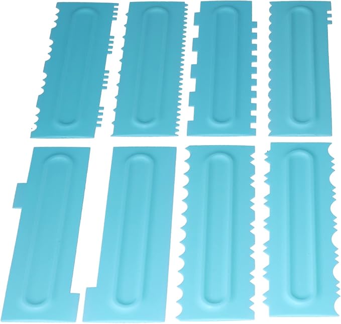 EVGATSAUTO 12-Piece Cake Decorating Comb Set, DIY Fondant Scraper Tool for Baking, Cake Pattern Modeling Kit for Home Kitchen Bakery