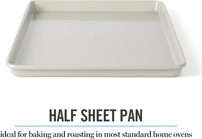 Martha Stewart Gallen 17 x 11 Inch Nonstick Carbon Steel Cookie Sheet – Cool Grey, Durable Bakeware for Even Baking and Easy Cleanup