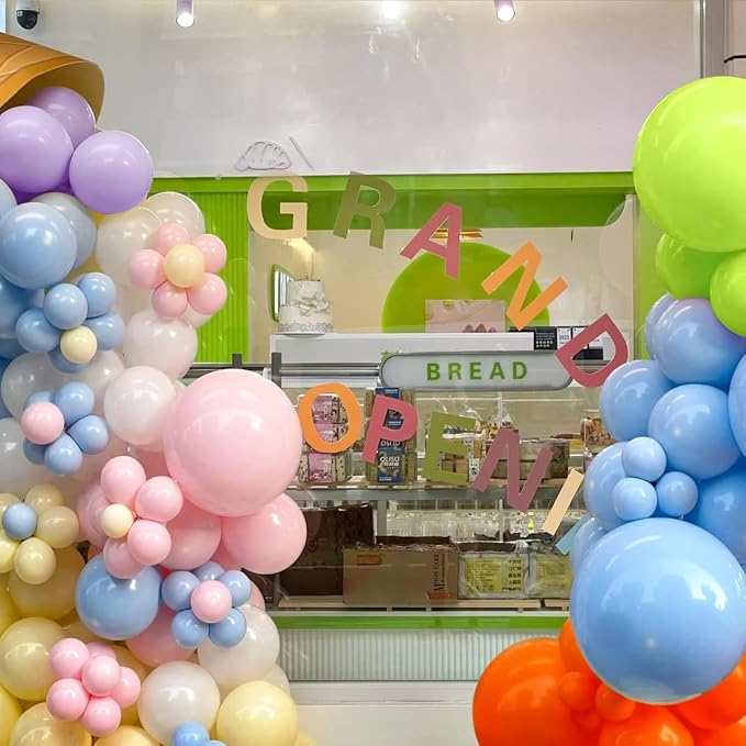 MEBAY Colorful Rainbow Balloon Arch Kit, 166Pcs Multicolor Birthday Bright Balloons Garland for Birthday Baby Shower Wedding Party Decorations