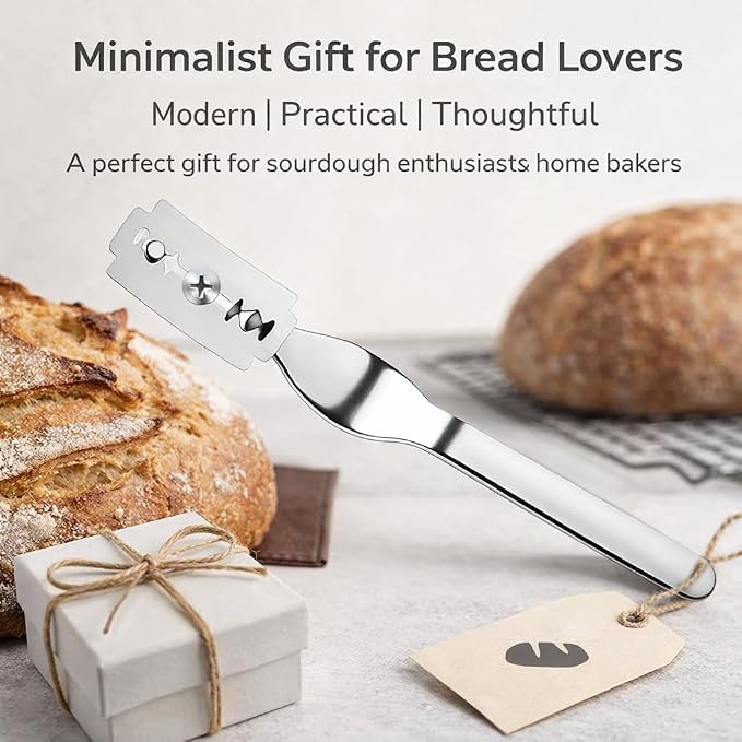 TFORESTER Bread Lame for Sourdough Baking – Stainless Steel Bread Scoring Tool with 5 Razor Blades & Lightweight TPU Cover – Dough Scorer Knife for Artisan Bread, Baker Gift-4Pack