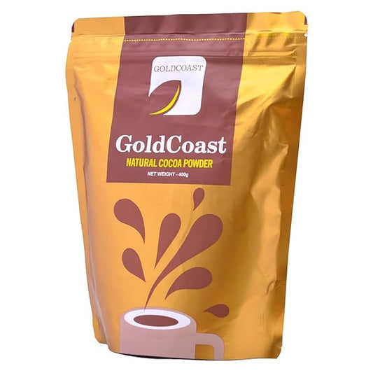 GoldCoast 100% Natural Cocoa Powder, Gently Processed from raw Ghanaian Cocoa Beans, High in Flavanols & Unsweetened, No Additives & Non-GMO, Rich Flavor, 14 Oz