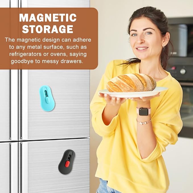 2PCS Bread Lame, Magnetic & Extractable Sourdough Scoring Tool with Safety Lock, Bread Dough Cutter Dough Scoring Tool for Baking, Include 12 Razor Blades & Pattern Guide Booklet