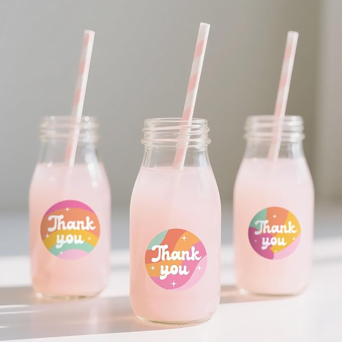 Anwyll Thank You Stickers - Rainbow Star Thank You Stickers for Small Business 480Pcs 1.5In Thank You Sticker for Packaging Self Adhesive Thank You Party Favor Seal Label Sticker for Card(4 Design)
