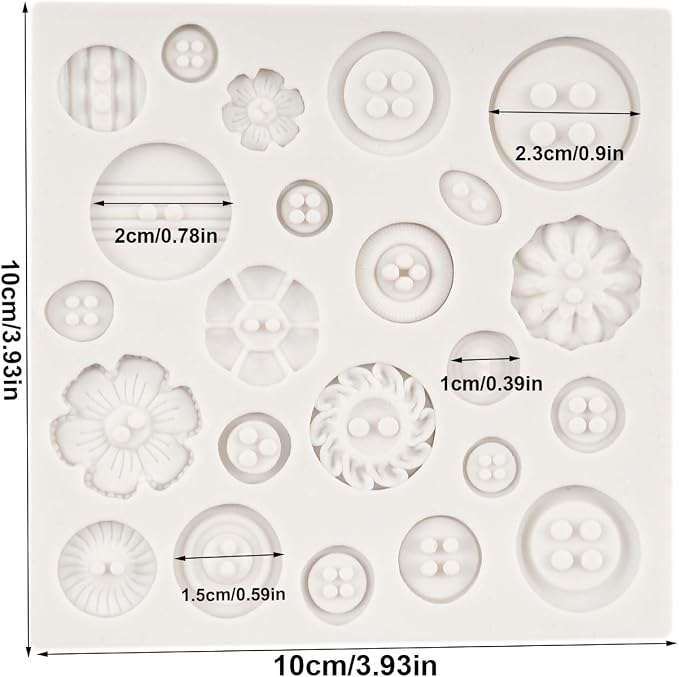 Button Fondant Silicone Mold For Chocolate Candy Cake Decoration Cupcake Topper Gum Paste Polymer Clay