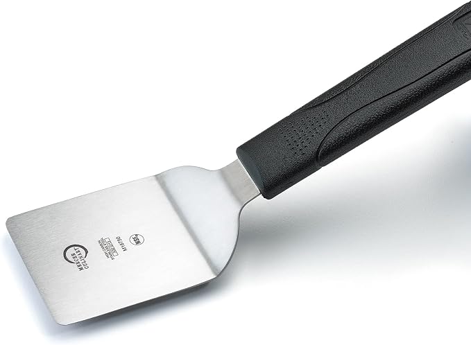 Mercer Culinary Millennia Mini Turner/Spatula, 2.5 Inch x 2.5 Inch Blade, Black Handle