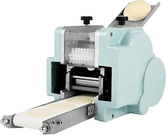 Automatic Wrapper Maker, 110V 140W Dough Roller Sheeter, 3.15in Commercial Dumpling Skin Maker Wonton Dough Processing Tool 50-60 Pieces/min for Kitchen, Shops