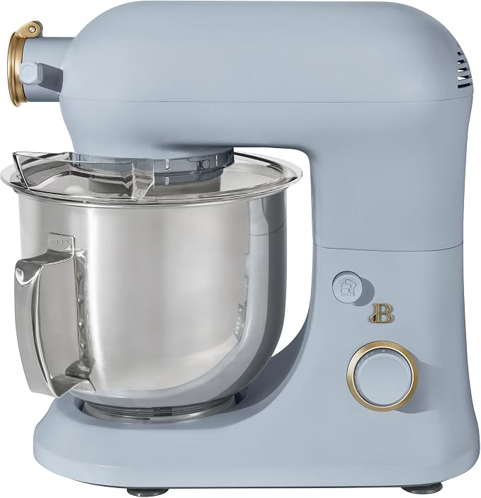 6 Quart Stand Mixer, 600W Tilt-Head Electric Kitchen Mixer with 12 Speeds, Stainless Steel Bowl, Dough Hook, Whisk & Beater, Multifunction Food Mixer (Cornflower Blue)