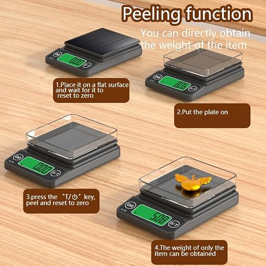 Scale Jazz Digital Pocket Scale, 500g/0.01 Portable Precision Gram Scale Grams and Ounces，Food Scale Jewelry Scale with LCD Display, 5 Units Tare for Powder, Gem, Coffee, Coin, Tea, Weed