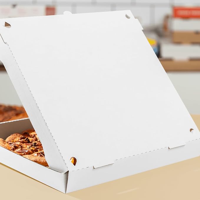 Karat Pizza Boxes 16" x 16" [50 Pack] White Corrugated Boxes | Ventilated, Grease-Resistant, Durable for Pizza or Mailing Use