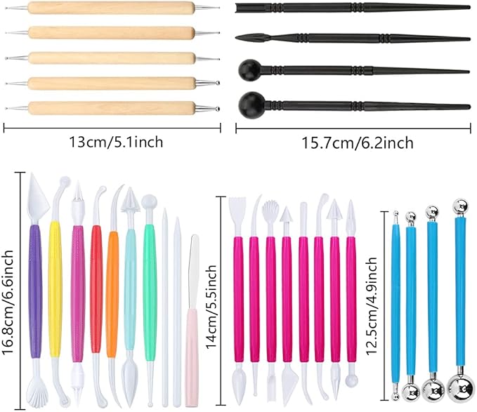 31 Pcs Cake Decorating Tool Set, Fondant Tool, Polymer Clay Tool, Modeling Clay Sculpting Tools Kits for Pottery Sculpture