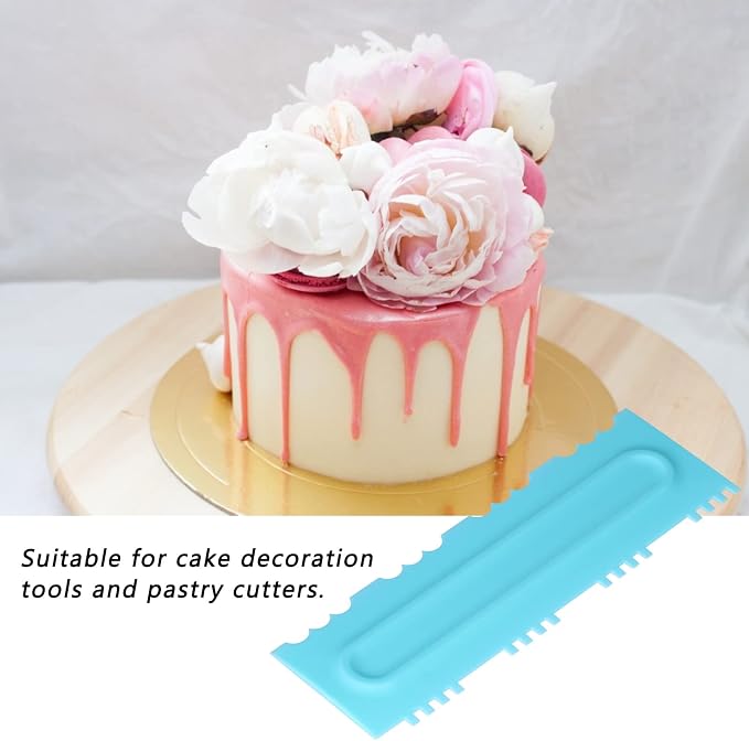 aqxreight Cake Scraper Cake Smoother, DIY Cream Dough Scraper Combs Fondant Cake Cutter Pattern Modeling Tool Fit for Home Kitchen Bakery Cake Decorating Kit (A set (12 pieces))