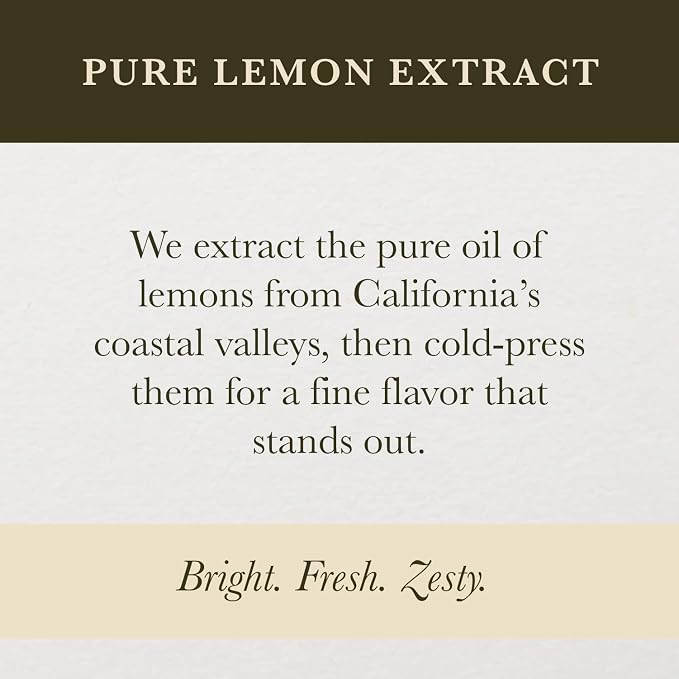 Cook's Pure Lemon Extract, Premium Quality, Cold Pressed Lemon, Sugar Free, Gluten Free, Allergen Free, 4 oz