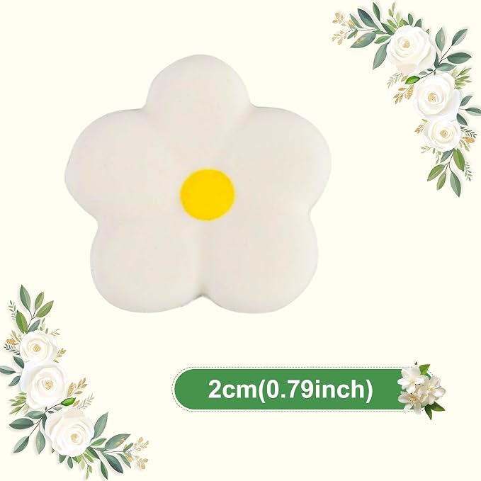 Flowers Icing Decoration 32 Count White Blossoms Royal Icing Decorations Daisy Sugar Wedding Flowers Sprinkles for Baking Cupcakes Ice Cream Waffles Cookies Birthday Cake