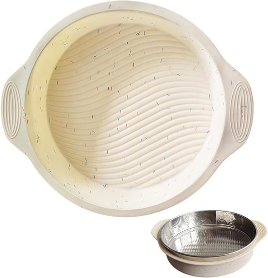 10 Inch Silicone Cheesecake Pan Protector - Leakproof Water Bath Baking Solution for Springform Pans 9-10", Prevents Soggy Crusts, Heat Resistant 446°F, Easy-Grip Handles - Sprinkles White