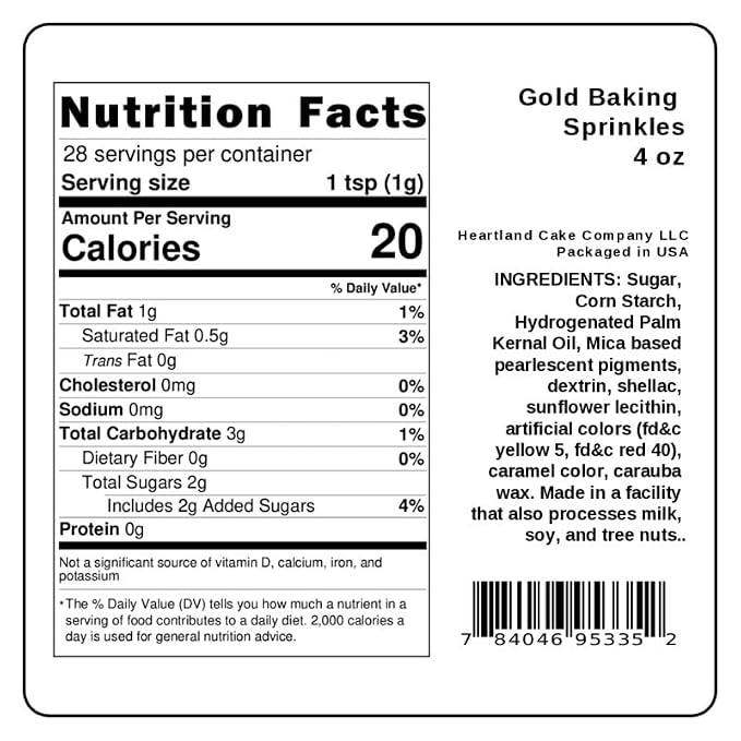 Gold Sprinkles 4oz pack for Baking Cakes, Cupcakes, Cookie Decorations, Ice Cream and Donut Toppings Edible Decorating Baking Supplies (Gold)