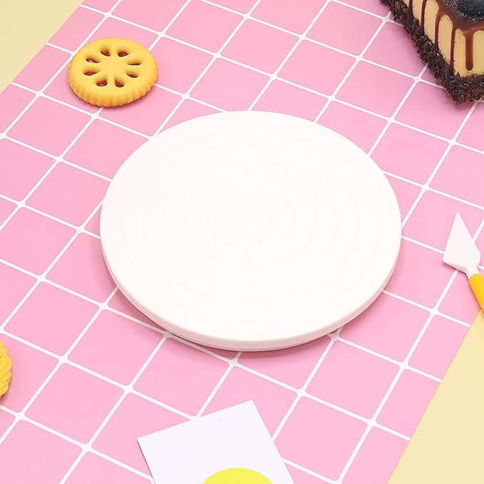 1 Cake Decorating Turntable - 5.5-Inch Rotating Cake Stand - Cookie Decorating Turntable for Kitchen Baking - White