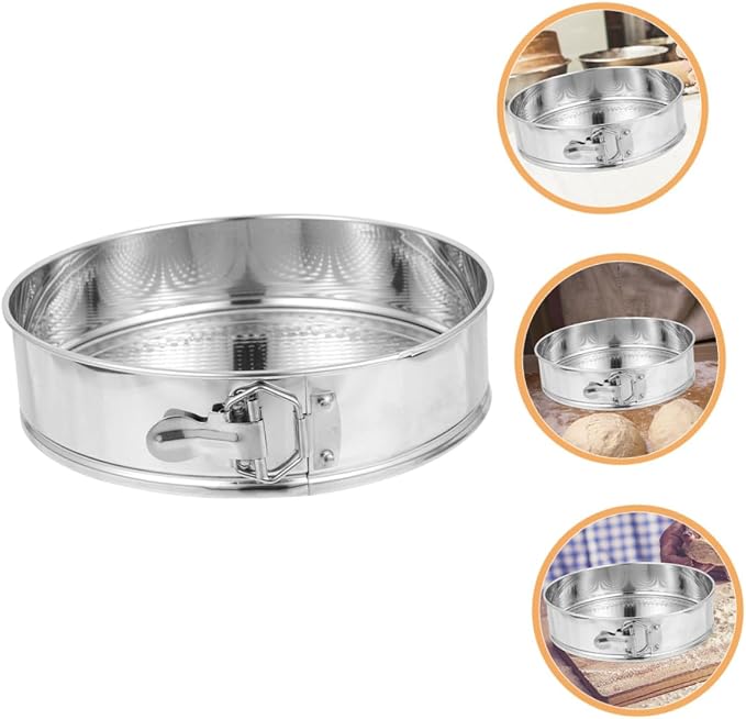 9-inch Stainless Steel Springform Cake Pan round Baking Tin Leakproof Removable Bottom Cheesecake Mold for Home Kitchen DIY Baking