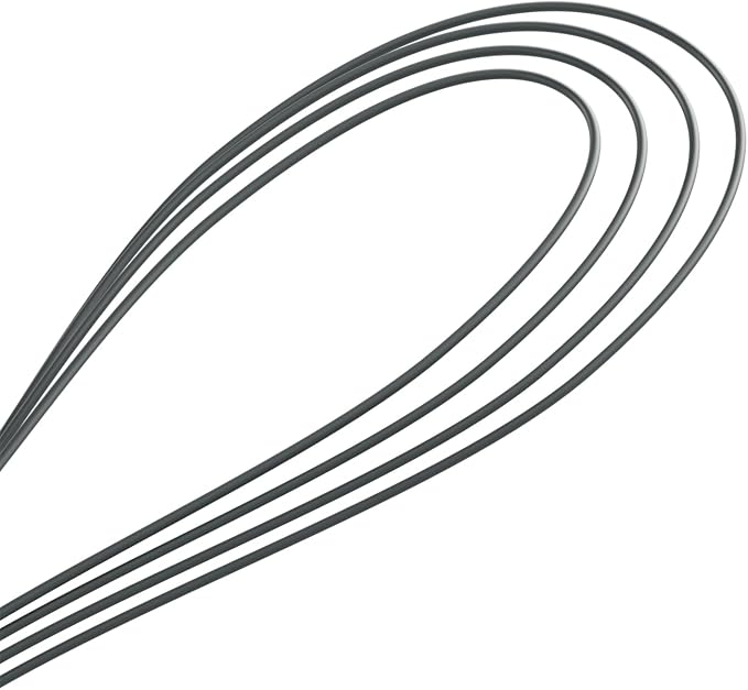 Zyliss Flat Whisk, Sustainable Wheatstraw/Nylon, Cooking Whisk forr Cooking and Serving with Heat Resistant Silicone Head, Beluga Grey, 11.9" x 2.8", Dishwasher Safe, 5 Year Guarantee